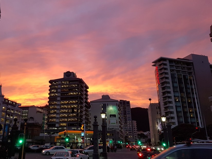 Wellington winter sunset
