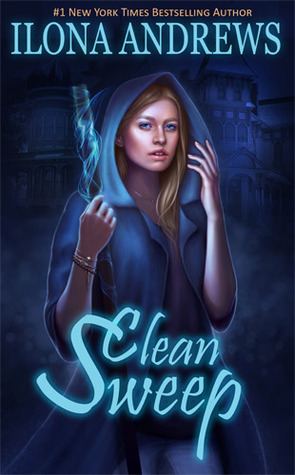 Cover of Clean Sweep by Ilona Andrews. It shows an illustrated blond woman wearing a blue cloak.